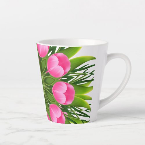 Beautiful Flower Mandala Design Latte Mug