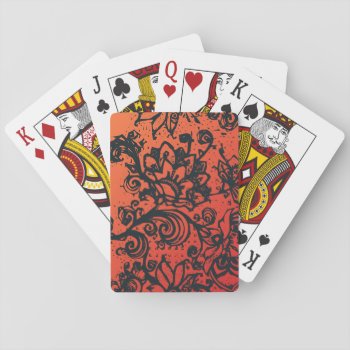 Beautiful Flower Pattern Makes A Great Decoration Playing Cards by daWeaselsGroove at Zazzle