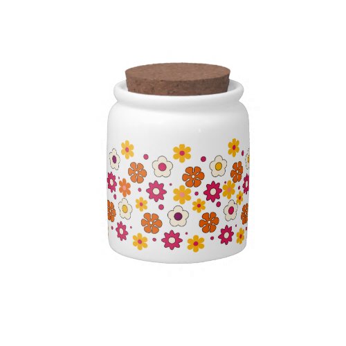 Beautiful flower pattern mug candy jar
