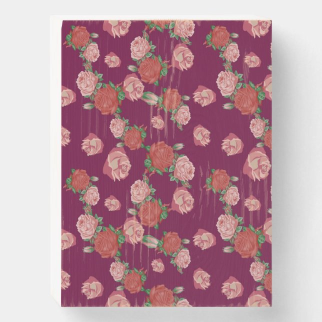 beautiful flower pattern wooden box sign (Front Vertical)