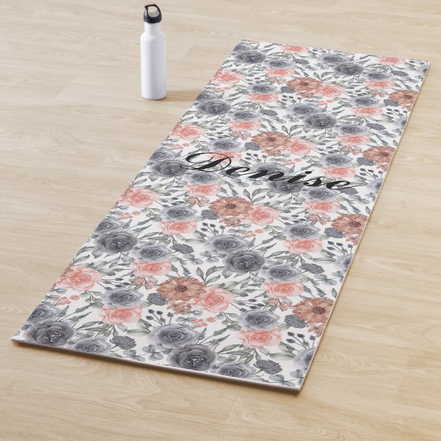 Beautiful Flower Pattern  Yoga Mat (In Situ)