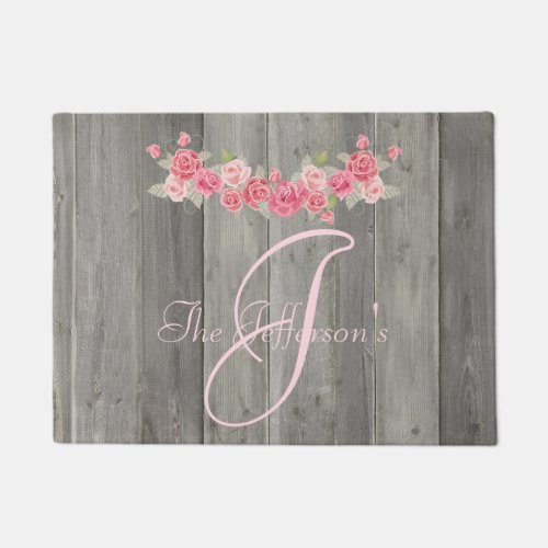 Beautiful Flower Rustic Doormat