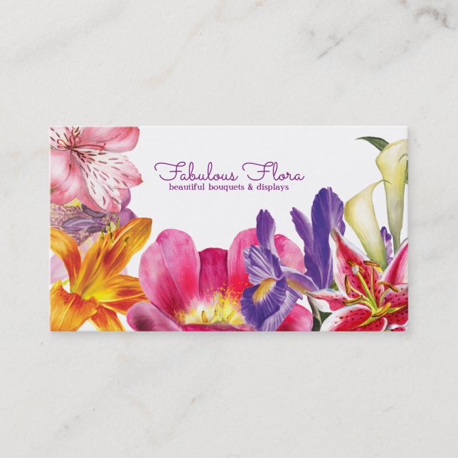 beautiful flower wedding florist business card (Front)