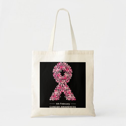 Beautiful Flower World Cancer Day Awareness  Tote Bag