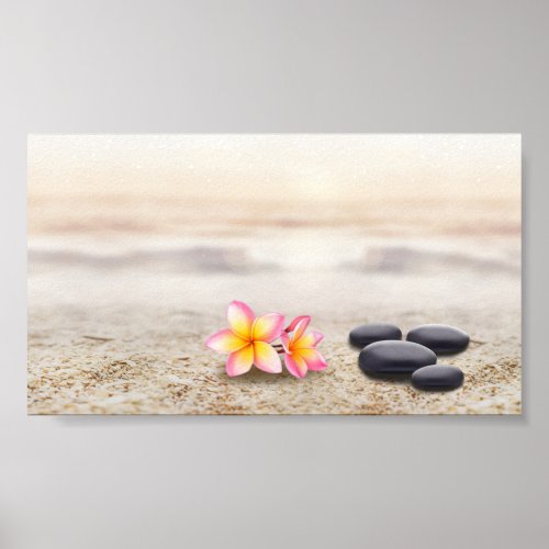 Beautiful Flower Zen Stones Poster