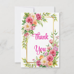 Beautiful Flowering 3.5" x 5" Flat Thank You Card