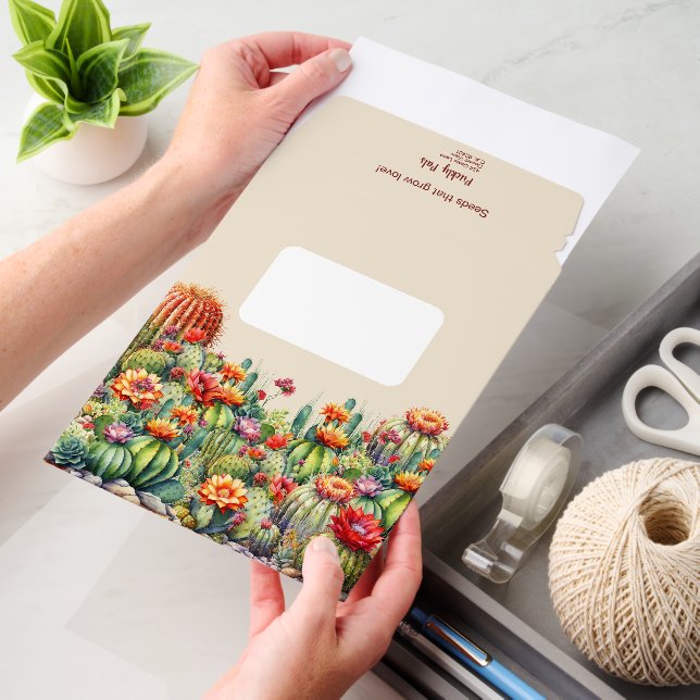 Beautiful Flowering Cacti Envelope Mailers (Desk)