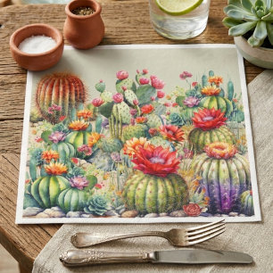 Beautiful Flowering Cacti Napkins