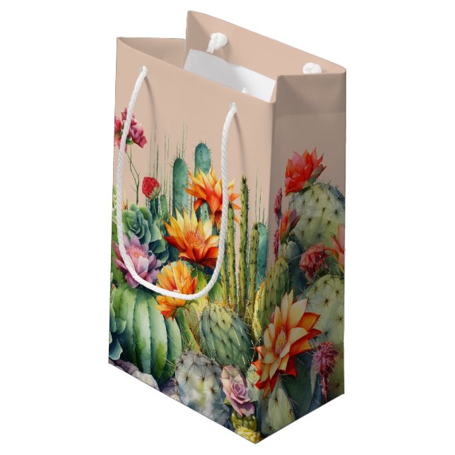 Beautiful Flowering Cacti Small Gift Bag (Back Angled)