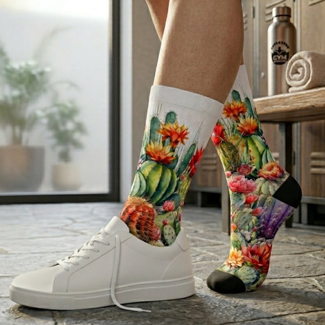 Beautiful Flowering Cacti  Socks (Creator Uploaded)