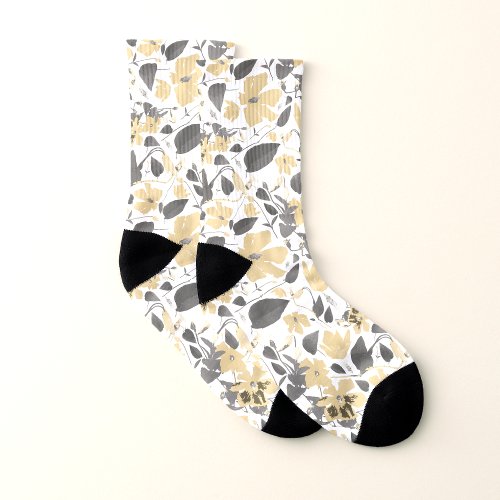 Beautiful Flowering Clematis Vine Watercolor Socks