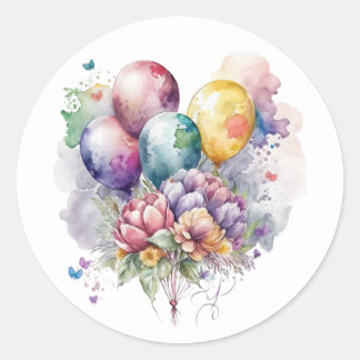 Beautiful Flowers and Balloons Stickers