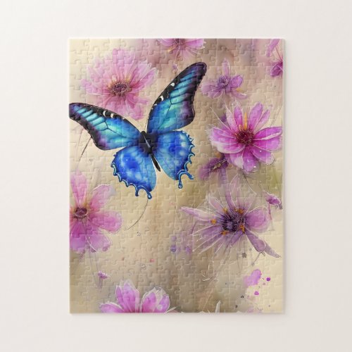 Beautiful Flowers and Butterfly  Jigsaw Puzzle