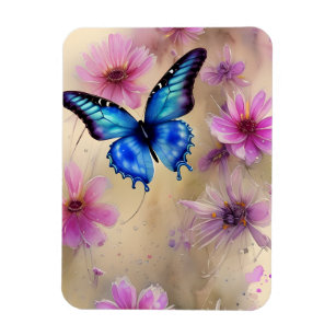 Beautiful Flowers and Butterfly Magnet