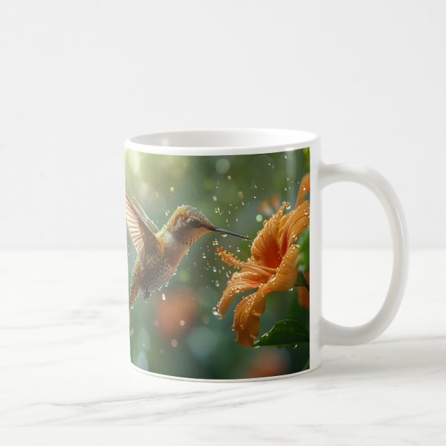 Beautiful Flowers and Hummingbirds Coffee Mug (Right)