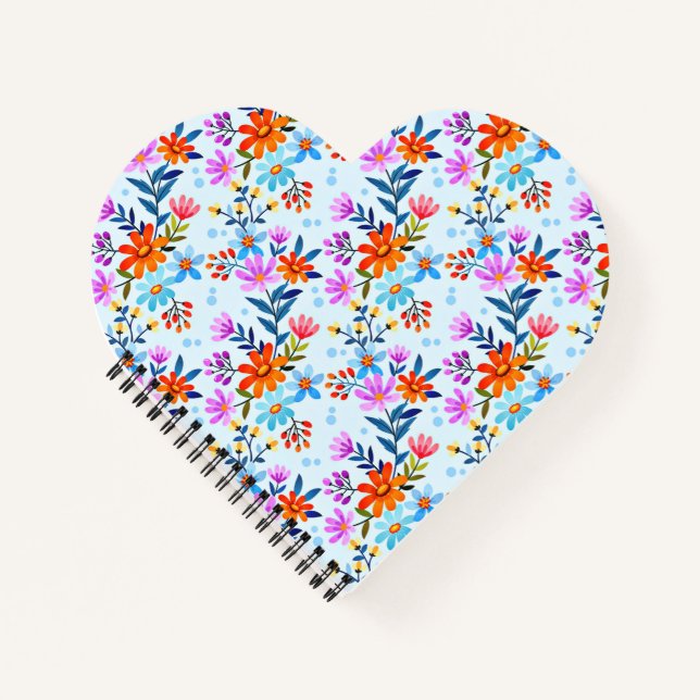 Beautiful Flowers And Leaves Pattern-35196 Notebook (Front)