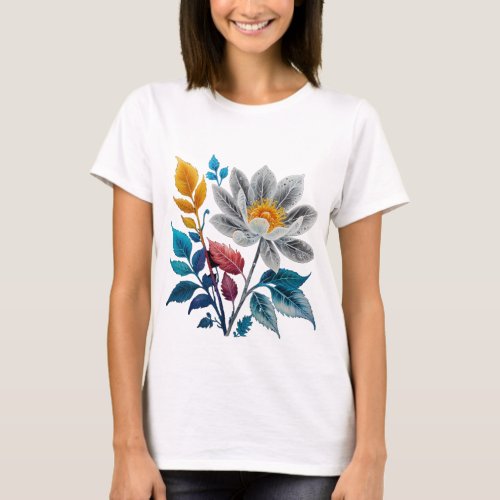 beautiful flowers and leaves T_Shirt