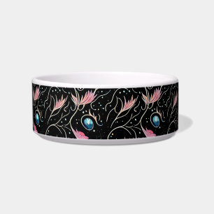 Beautiful Flowers and Swirls PatteCeramic Pet Bowl