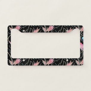 Beautiful Flowers and Swirls Pattern License Plate Frame