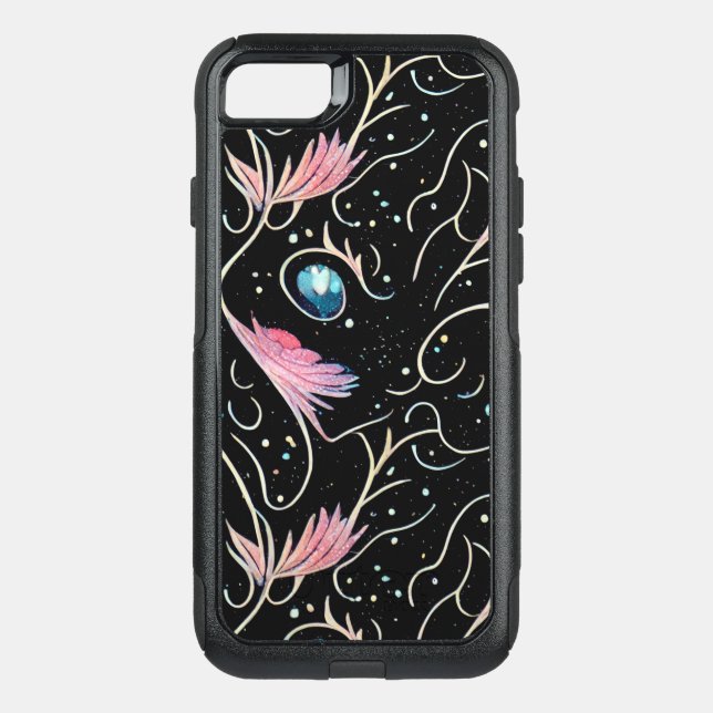 Beautiful Flowers and Swirls Pattern Otterbox iPhone Case (Back)