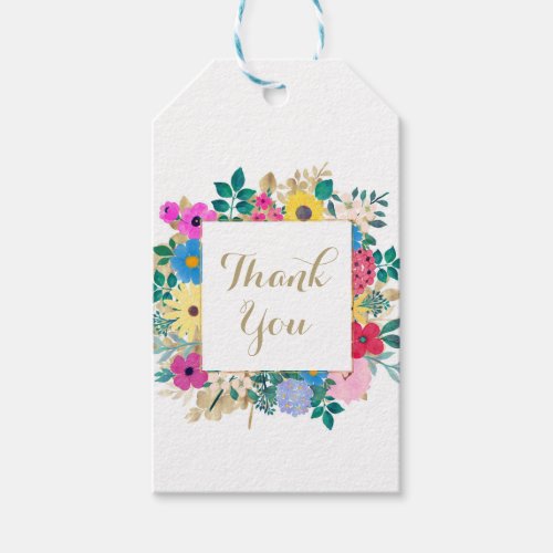 Beautiful Flowers Botanical Watercolor Painting Gift Tags