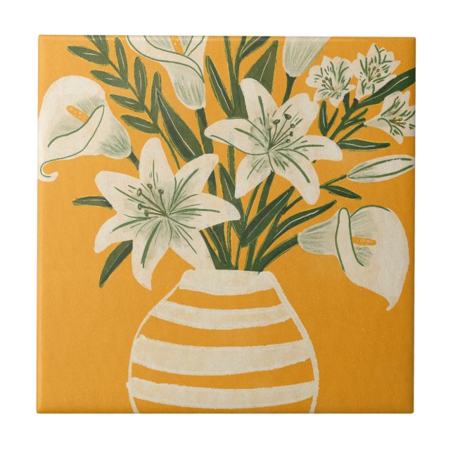 Beautiful Flowers Ceramic Tile (Front)