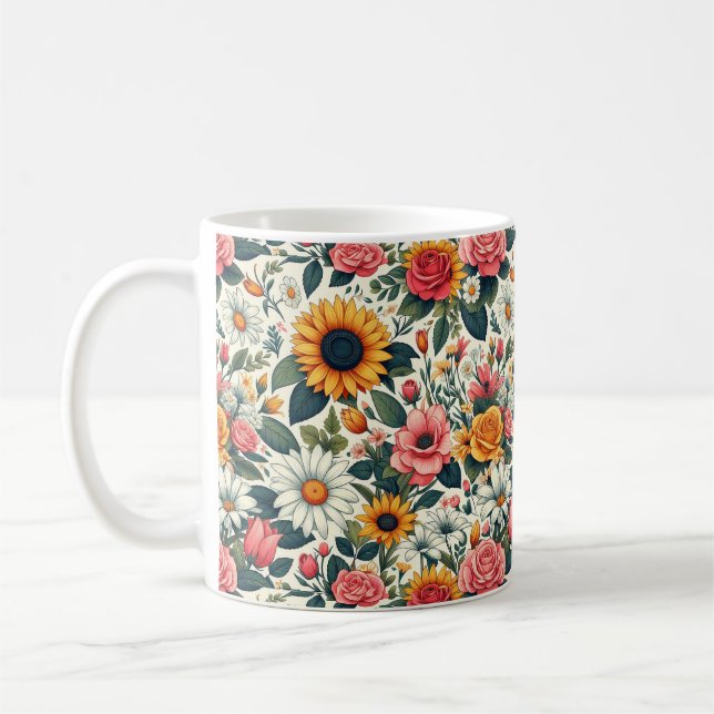Beautiful Flowers Coffee Mug (Left)