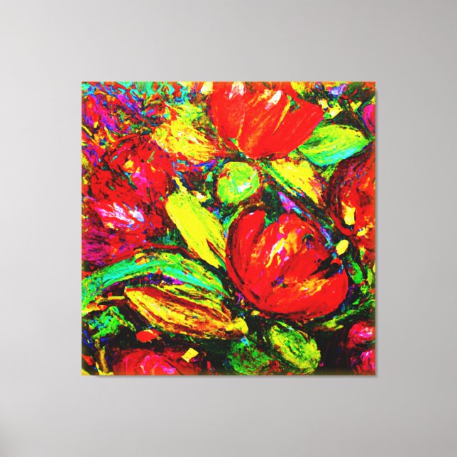"Beautiful Flowers" Cute Art. Buy Now Canvas Print (Front)