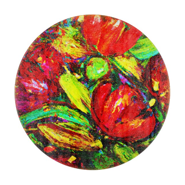"Beautiful Flowers" Cute Art. Buy Now Cutting Board (Front)