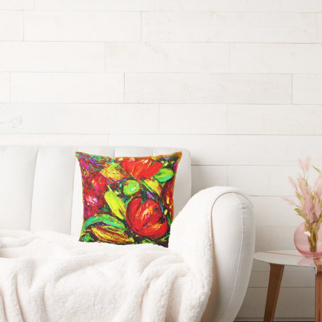 "Beautiful Flowers" Cute Art. Buy Now Throw Pillow (Couch)