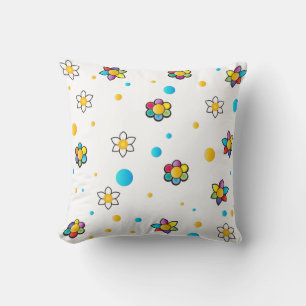 Beautiful flowers cute pattern for Kids Room Throw Pillow