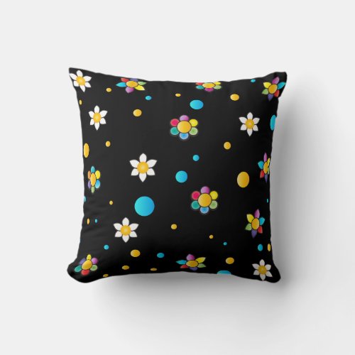 Beautiful flowers cute pattern for Kids Room Throw Pillow