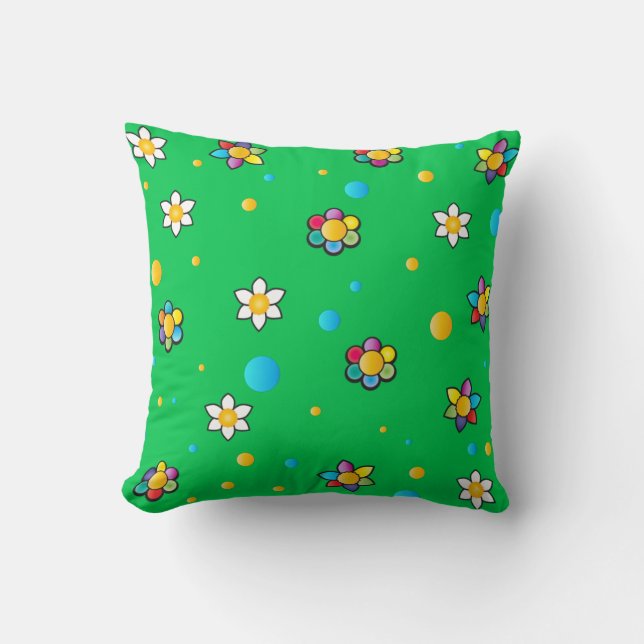 Beautiful flowers cute pattern for Kids Room Throw Pillow (Front)