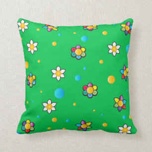Beautiful flowers cute pattern for Kids Room Throw Pillow