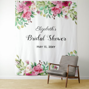 Beautiful Flowers Elegant Bridal Shower Backdrop
