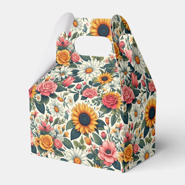 Beautiful Flowers Favor Boxes (Front Side)