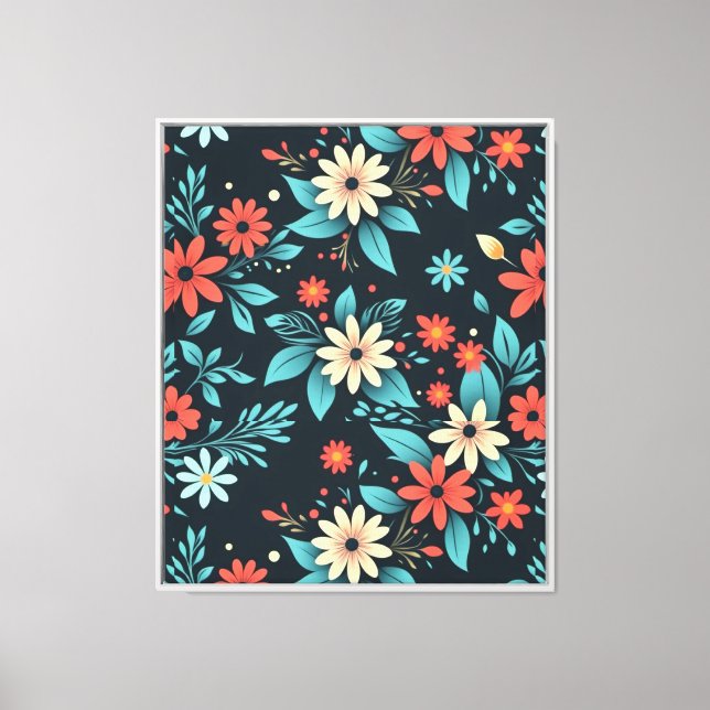 Beautiful Flowers Floral Pattern Canvas Print (Front)