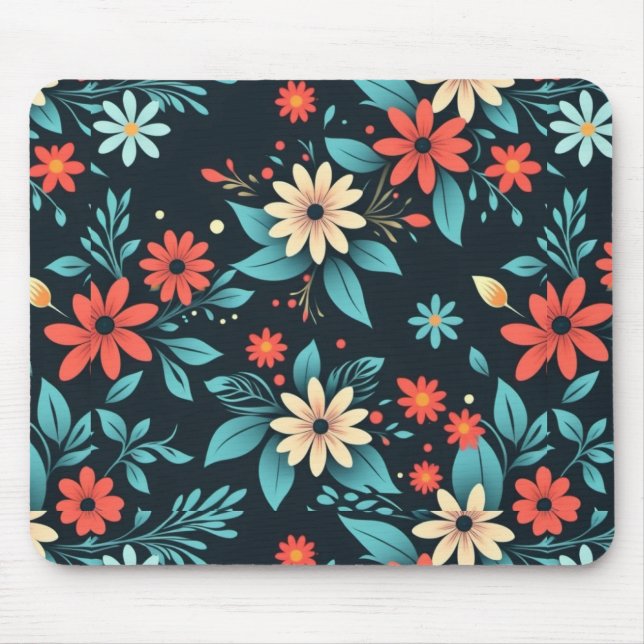 Beautiful Flowers Floral Pattern Mouse Pad (Front)