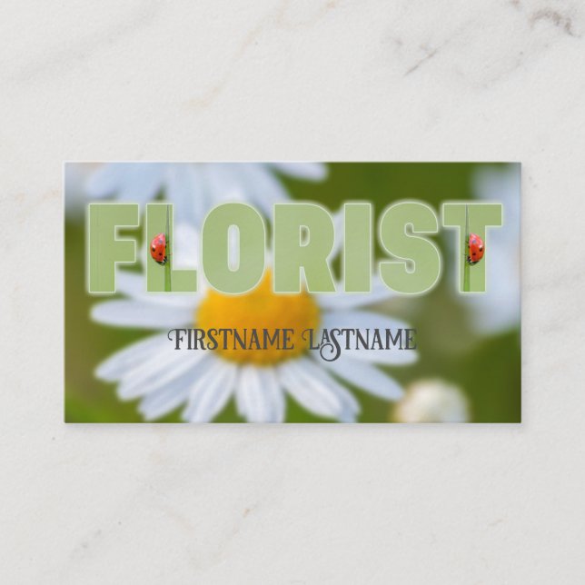 Beautiful flowers for floristic and garden experts business card (Front)
