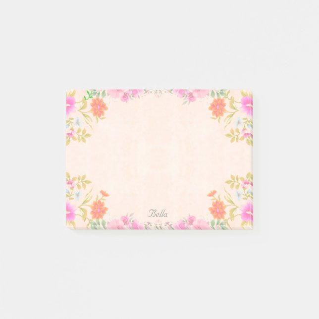 Beautiful Flowers in Pastel Colors Post-it Notes (Front)