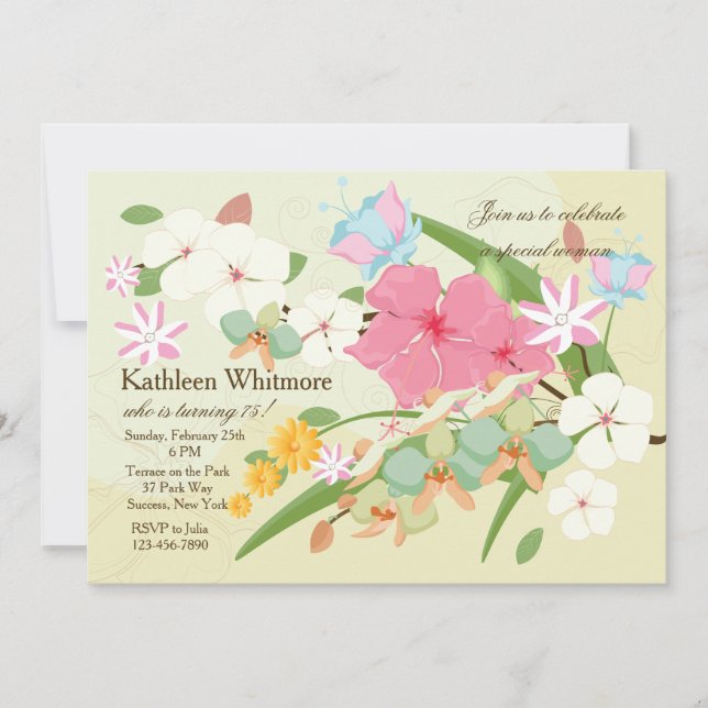 Beautiful Flowers Invitation (Front)