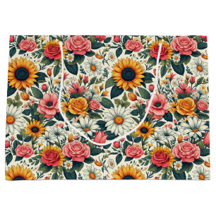 Beautiful Flowers Large Gift Bag