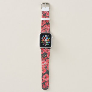 beautiful flowers of red color, flower pattern, be apple watch band