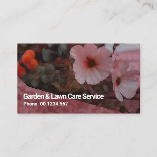 Beautiful Flowers Oil Painting Lawn Care Gardening Business Card