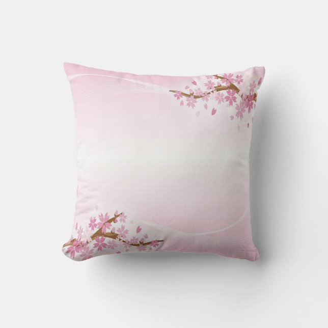 Beautiful flowers on rose gold throw pillow (Front)
