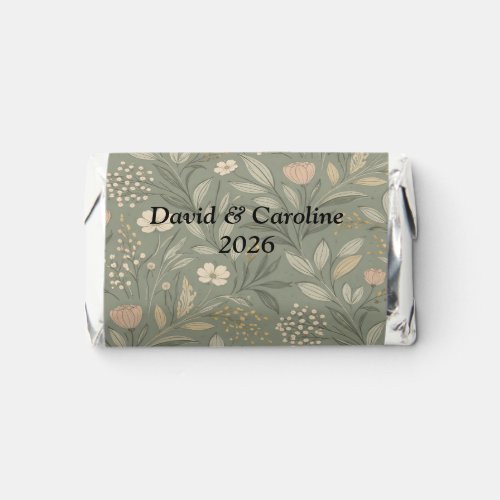 Beautiful Flowers on Soft Sage Green Earthy Tone Hershey's Miniatures