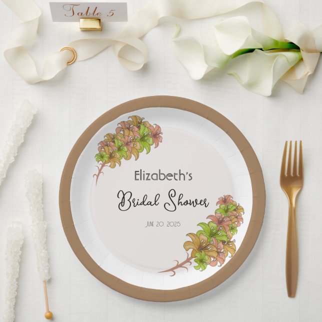 Beautiful flowers paper plates (Wedding)