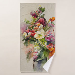 Beautiful Flowers Paul De Longpre Look Bath Towel Set