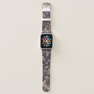 Beautiful flowers peonies, roses and butterflies.  apple watch band