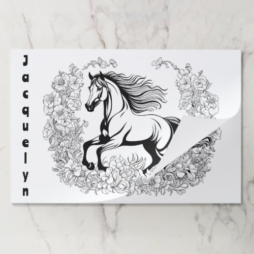 Beautiful Flowers  Pony Coloring Placemat